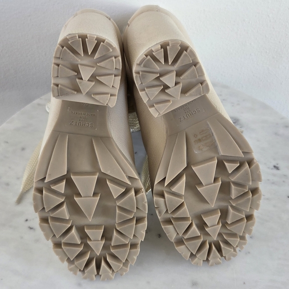 Schutz Winter Zhara Lace-up Heeled Combat Bootie Boots Fur Sherpa Lined NWT Sz8 - Picture 5 of 14